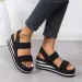 Women's Light Weight Wedge Sandals Open Toe Platform Thick Soled Summer Casual Slingback Shoes With Back Strap Leisure_desvips.com