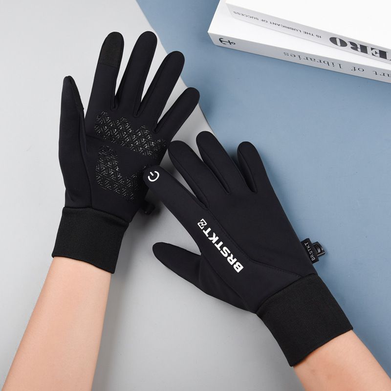 Men's Winter Cycling Gloves Touchscreen Waterproof Windproof Warm Cold-proof Electric Bike Sports Fleece Skiing Running_desvips.com