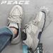 Men's 2025 New Summer Mesh Breathable Gray Dad Student Thick Sole Height Increasing Sports Casual Running Shoes_desvips.com