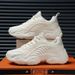 Customize Men Fashion Casual Sneakers Beige Black Blank Throat Design Mesh Breathable Running Walking Shoes For Women_desvips.com