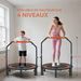 Trampoline De Fitness Gymnastique Avec Poignée Réglable, Pliable, 6 Pieds, 28 Ressorts Ø 102 Cm, Noir Rouge_desvips.com