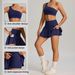 Cross-Border New Pleated Tennis Women Pocket Anti-Exposure Sportswear Set Quick-Drying Breathable Running Fitness Wear_desvips.com