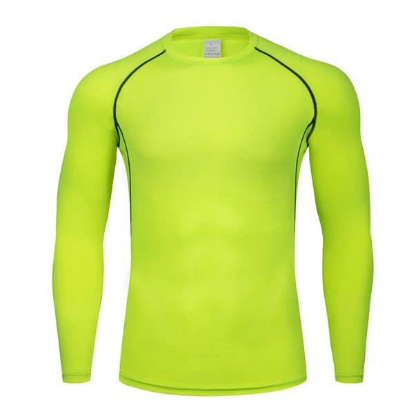 Men's Quick-Dry Compression Long Sleeve Shirt For Running, Basketball & Training – Breathable, Stretchy & Moisture-Wicking With Colorful Accents_desvips.com