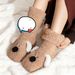 Puppy Plush Fleece Winter Thickened Warm Floor Home Mid-Calf Cute Sleep Maternity Socks_desvips.com
