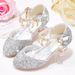 Girls shoes Children glitter performance high heels gold powder silver four seasons children princess glass shoes_desvips.com
