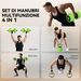 Set Pesi Da Palestra 4 In 1 Da 20kg, Convertibile In Kettlebell, 2 Manubri, Bilanciere E Supporto Flessioni, Verde_desvips.com