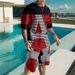 2023 Summer Mesh Set for Men's Trendy Casual Beach Style 3D Digital Printed T-shirt and Shorts_desvips.com