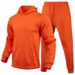 220G Autumn Winter Unisex Casual European Size Blank Solid Color Fleece Loose Sweatshirt Sweatpants Two-Piece Set_desvips.com