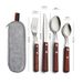 Outdoor Tableware Stainless Steel Knife And Fork Spoon Set Portable Outdoor Steak Wooden Handle Western Dining Tableware Set_desvips.com