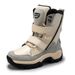Ski Boots Cotton Shoes Casual Women's Snow Boots Velcro Mid Length Snow Boots Warm Thick Plush Shoes_desvips.com