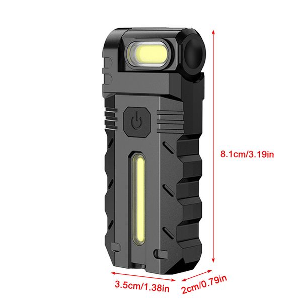 Magnetic LED Flashlight 180 Degree Rotating Head Mini Flashlight Waterproof Compact Magnet Work Light For Outdoor Emerge_desvips.com