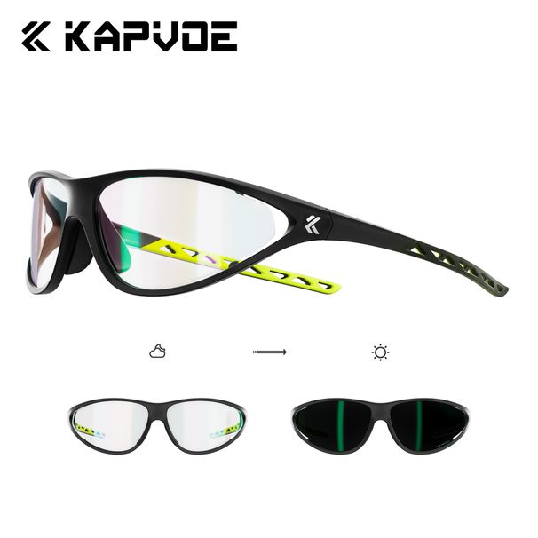 KAPVOE Photochromic Hiking Sunglasses Outdoor Cycling Sports Road Biking Glasses Racing Eyewear Stylish Cat-Eye Design_desvips.com