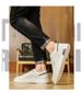 Men's Shoes One-pedal Men's Casual Shoes 2025 Spring New Flat Baseplate Shoes Non-slip Waterproof White Leather Shoes_desvips.com