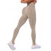 High Waisted Seamless Yoga Pants Women's Sand Washed Cropped Fitness Sports Running Tight Fitting High Elasticity European American Style_desvips.com