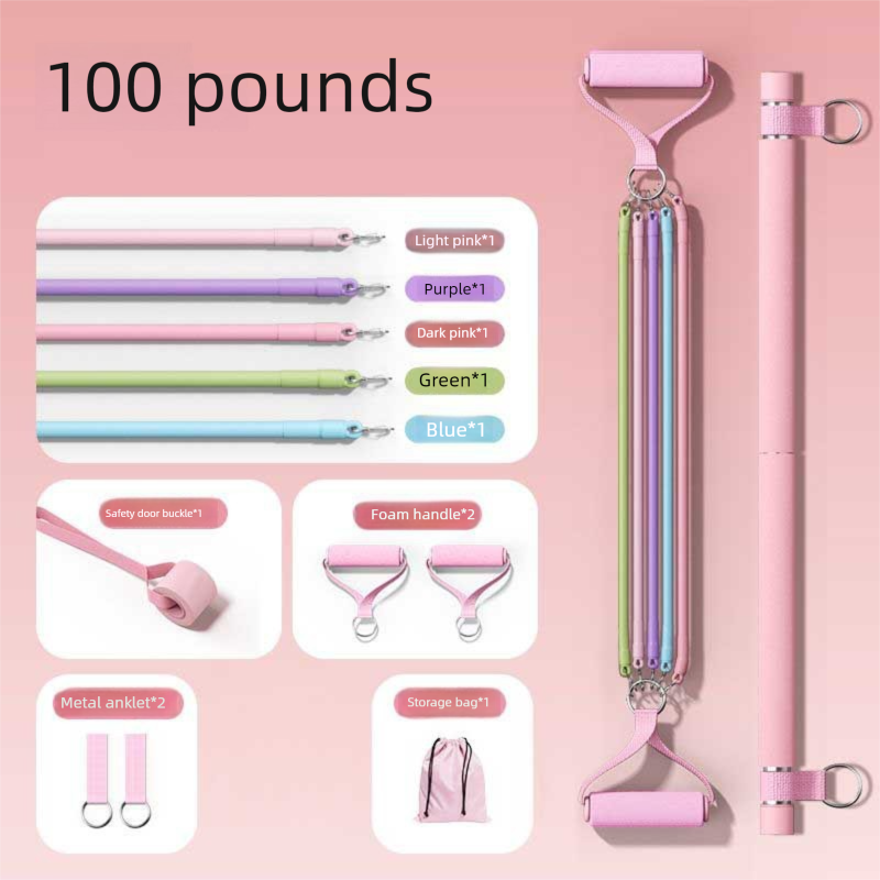 Yoga Pilates Multifunctional Fitness Resistance Band Push Pull Rod Training Unisex Barbell Bar_desvips.com