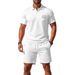 2025 High-Quality Summer New Suit Lapel Men's Short Sleeve Two-Piece Casual Shorts Set_desvips.com