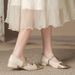Genuine leather Mary Jane women's shoes 2024 summer new style small fragrance style color matching low heel single shoes female mage shallow mouth _desvips.com