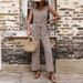 Printed fashion pants with straight tube leopard print jumpsuit_desvips.com