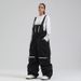 Men's New Loose Professional Sports Outdoor Single And Double Board Windproof Warm Ski Suit Bib Pants Women_desvips.com