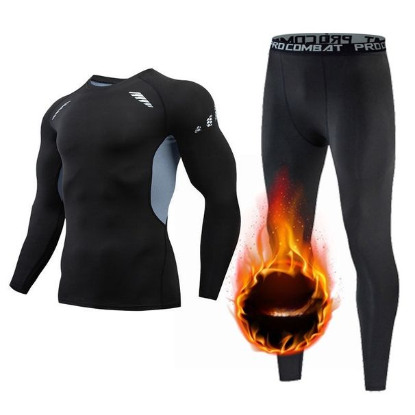 Winter Outdoor Fleece Warm Sports Tights Set Fitness Running Basketball Outdoor Training Men's Fitness Clothing_desvips.com