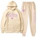 Plus Size Fashion Printed Sweatshirt Autumn Winter Fleece Warm Hoodie Casual Sports Women's Set_desvips.com