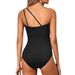 European And American One Shoulder One Piece Tight Swimsuit Female Sexy Solid Color Backless_desvips.com