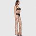 Women's Clothing Leopard print tops mesh see through lace tube top suspender trousers_desvips.com