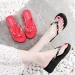 Open Toe Slippers Stylish Women's Flower Print Thick Sole Flip Flops For Summer Beach Outings Home Wear Non-slip Bottom_desvips.com