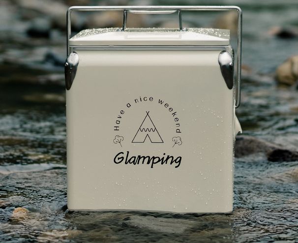 13L Metal Insulated Steak Gift Ice Bucket Outdoor Car Camping Hotel Cooler Box LOGO Customizable_desvips.com