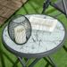 Beistelltisch Klappbar, Klapptisch Aus Glas Mit Marmoroptik, Kleiner Campingtisch, Runder Sofatisch Balkontisch Für Balkon Terrasse Wohnzimmer Büro_desvips.com
