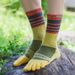 5 Pairs/lot Cotton Men's Sports Split Toe Absorb Sweat Prevent Odor Autumn Towel Base Terry Long Tube Five Finger Socks_desvips.com
