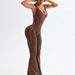 Women's Leopard Print Crossover Back Flared Onesie Yoga Suit European American Style Fitness Sports Casual Outerwear_desvips.com