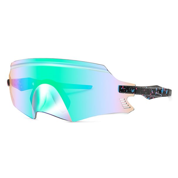 Outdoor Sports Integrated Cycling Glasses Colorful Real Film Road Bike Windproof Sandproof Goggles_desvips.com
