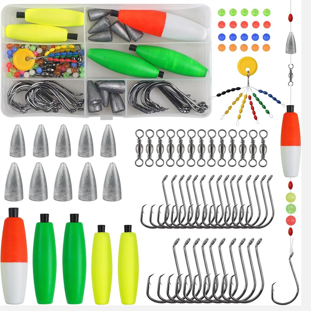 86Pcs Catfish Rig Catfishing Tackle Making Kit Santee Cooper Rig Catfish Peg Float Bobbers Fishing Rigging Tackle Box_desvips.com