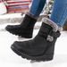 Women's Winter Snow Boots Waterproof Mid-Calf Shoes With Faux Fur Lining & Adjustable Hook-and-Loop Closure – Wide Fit For EU Sizes 36-45_desvips.com