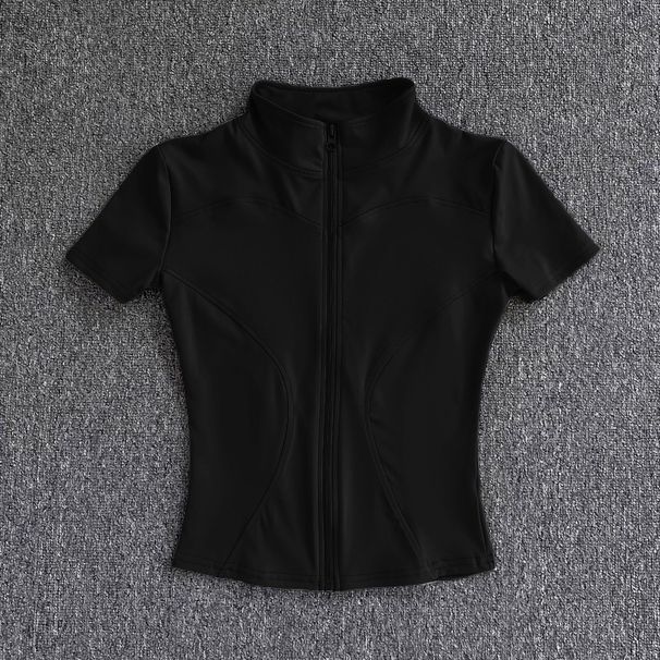 Casual Daily Tight-fitting Short-sleeved T-shirt Jacket For Women, Quick-drying, Breathable, Slimming, And Form-fitting_desvips.com