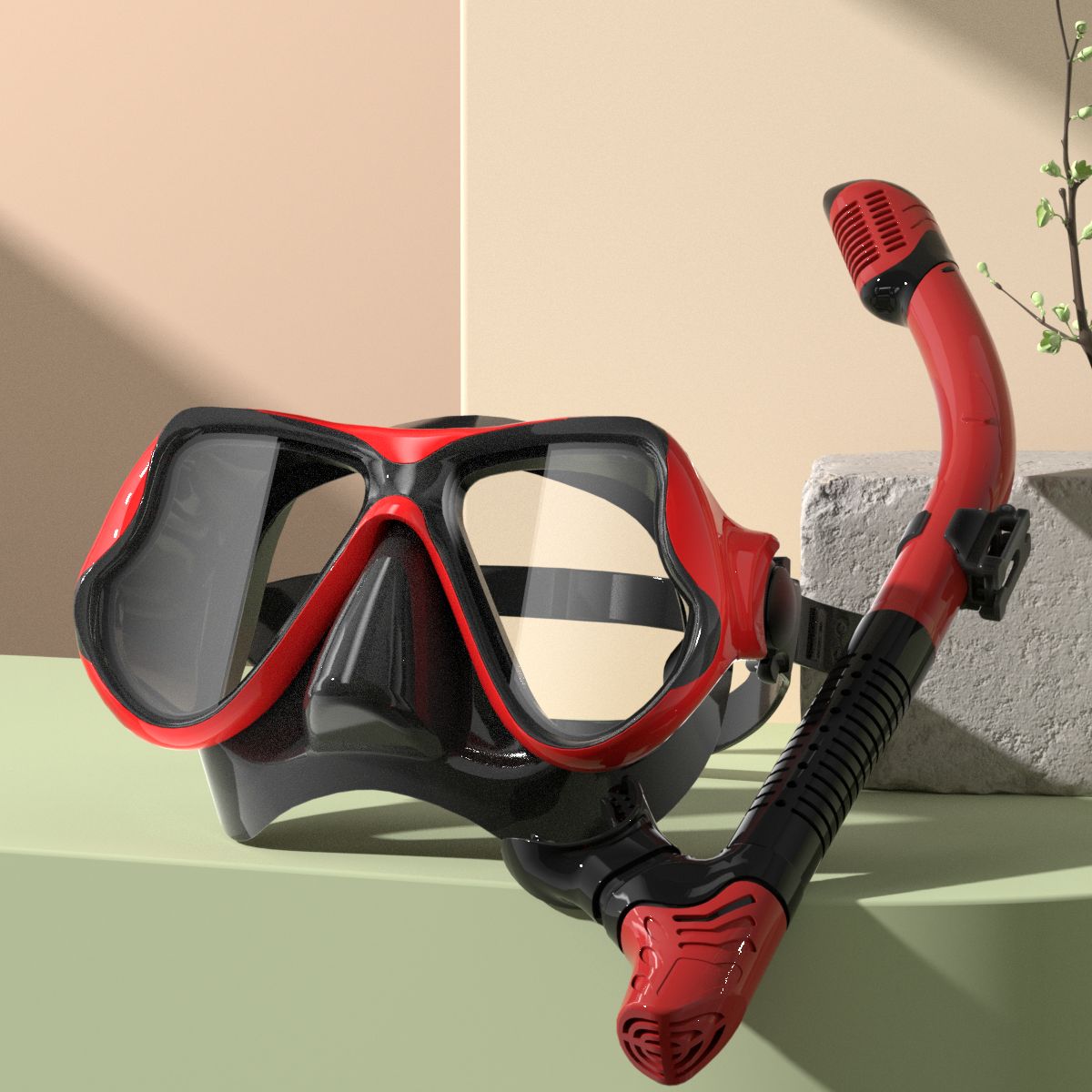 Goggles New High-Definition Anti-Fog Free Mask Full Dry Snorkel Nose Guard Adult Diving Equipment_desvips.com