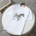 Trendy Brand Jiasiqi Men's Spring/Summer Horse Print Crew Neck Slim Fit Short Sleeve T-Shirt Casual Versatile_desvips.com