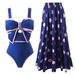 New Bow One-piece Two-piece Suit Cover Belly Slimming Fashion Swimsuit_desvips.com