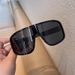 Vintage Matte Black Mercury Oversized Frame Outdoor Cycling Hiking Skiing Windproof Goggles Slimming Sunglasses_desvips.com