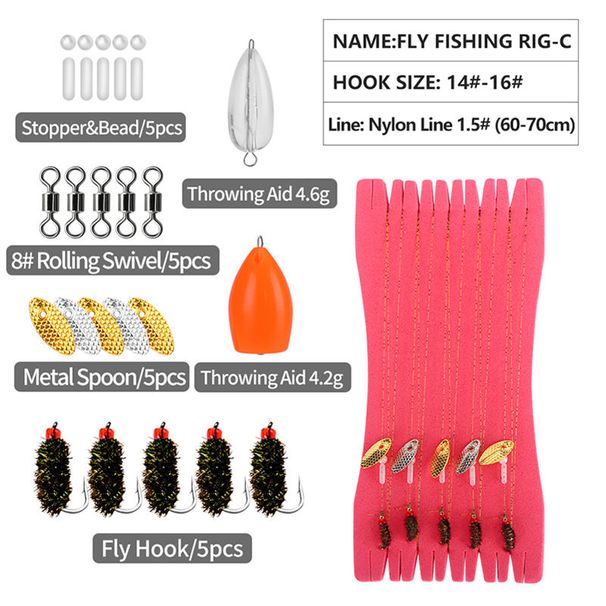 WEIHE 1PC Fly Fishing Rig Combo 4 Styles Rigs Fishing Accessories Fly Fishing Activity_desvips.com