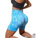 New Jacquard High-Waist Tummy Control Yoga Shorts Elastic Hip-Lifting Fitness Pants Breathable Sports Leggings_desvips.com