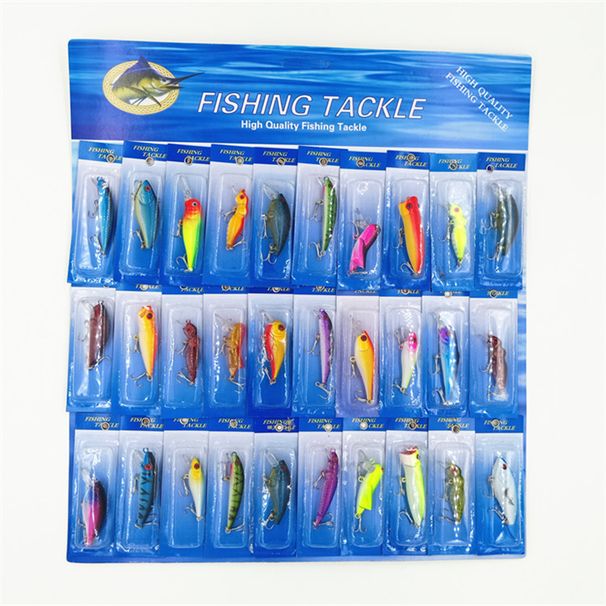 Fishing Tools 30pcs Plastic Fish Lure Bait Minnow Crawling Pencil Insect VIB Hard Bait Bait Fishing Gear Combination Set_desvips.com