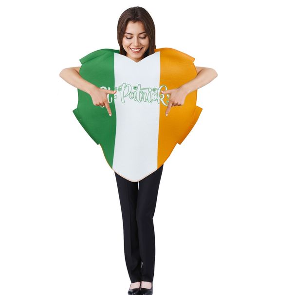 Popular St. Patrick's Day Parade Costume, New Printed Green Hat Stage Performance Outfit_desvips.com