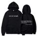 Sweatshirt Solid Color Letter Kangaroo Pocket Drawstring Print Hoodie New Women's Street Style_desvips.com