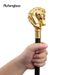 Golden Horse Head Animal Fashion Walking Stick Decorative Cospaly Vintage Party Fashionable Walking Cane Crosier 93cm_desvips.com