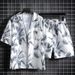 Foreign Trade Summer Men's Swim Trunks, Beach Shorts, Large Size, Sanya Vacation Shorts Set, Printed Shirt For Outdoor_desvips.com