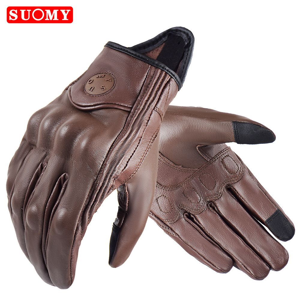 SUOMY Premium Genuine Leather Motorcycle Gloves For Men & Women - Touchscreen Compatible, Durable Riding Gear For All Seasons_desvips.com