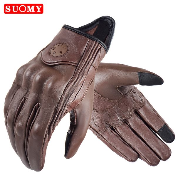 SUOMY Premium Genuine Leather Motorcycle Gloves For Men & Women - Touchscreen Compatible, Durable Riding Gear For All Seasons_desvips.com