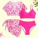 2026 New Girls' Four-Piece Set: Two-Piece Swimsuit With Skirt Cover-Up For Older Children, Cross-Border Foreign Trade_desvips.com